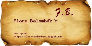 Flora Balambér névjegykártya