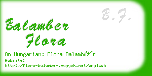 balamber flora business card